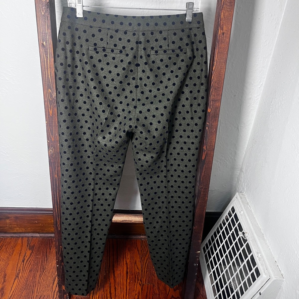 Boden Olive Green Wool Blend Polka Dot Trousers Pants US 6R Career Preppy Academ - Picture 3 of 12